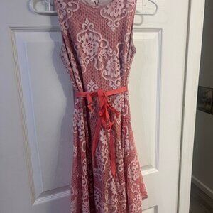 Danny & Nicole Blush Floral Lace Blouse